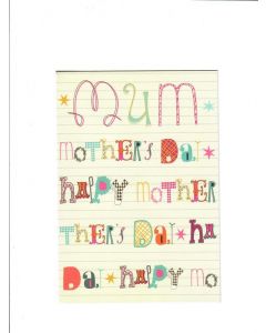 Mum mothers day Card 190mm X 130mm [PACK OF 6] 